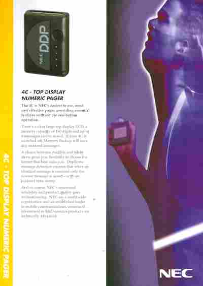 Буклет NEC 4C — Top Display numeric pager, 55-1639, Баград.рф